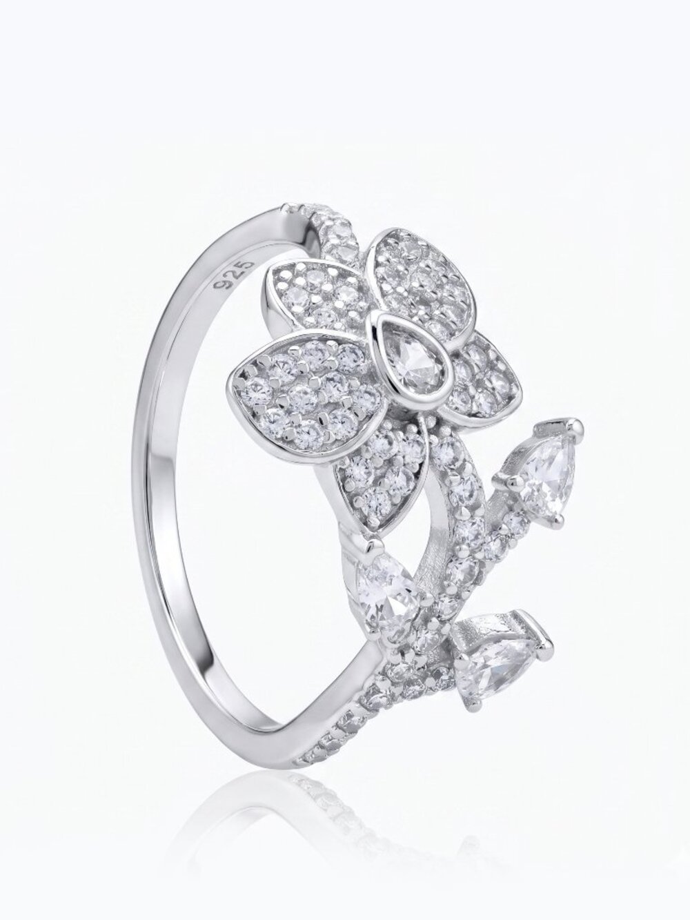 Floral Ring, 925 Sterling Silver Charmed Aroma Flower Collection